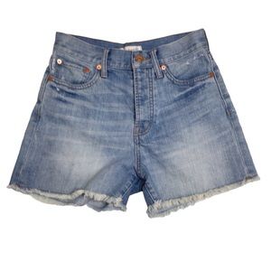 Madewell Relaxed Denim Raw Hem Shorts Size 25